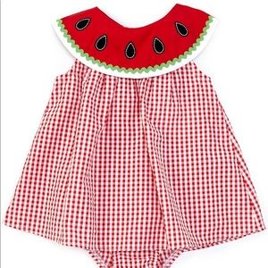 Watermelon Collar Gingham A-Line Dress